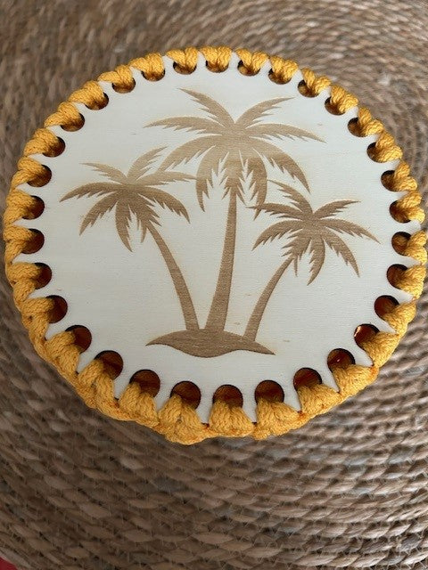 Boîte Cocotier en bois et corde tressée