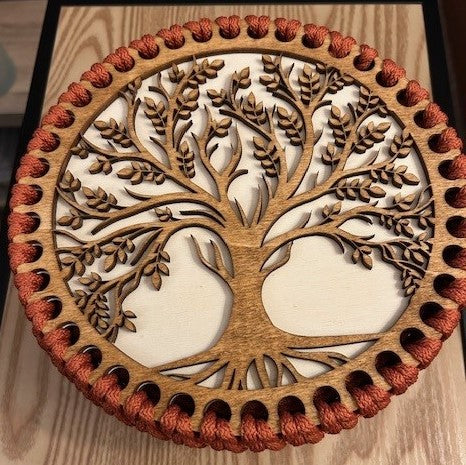 Boîte Arbre de Vie en bois et corde tressée