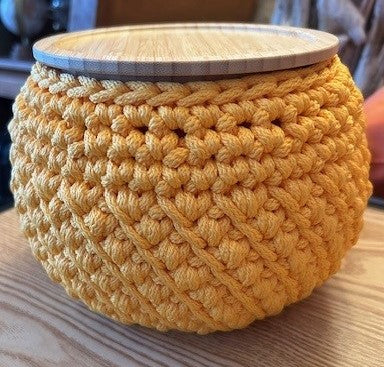 Boîte Boule en bois et corde tressée