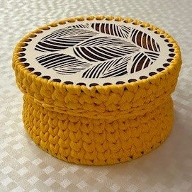 Boîte Feuille en bois et corde tressée