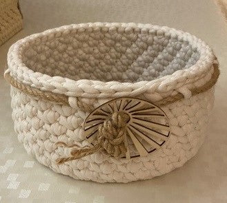 Vide-poche Nature en bois et corde tressée